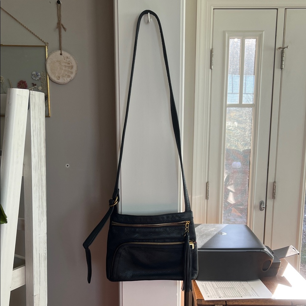 Hobo Navy Blue Leather Crossbody Bag